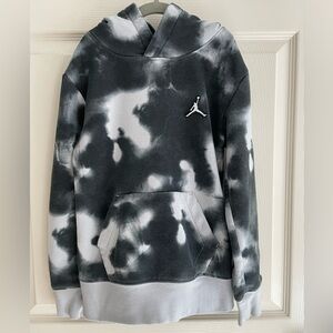 Nike Jordan Boys’ Black & White Tie-Dye Hoodie with Jumpman